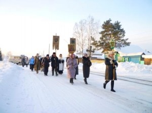 Крестный ход на реку Чулым (праздник Боговяления, 2014 год)